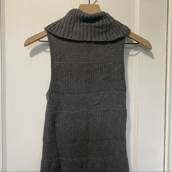 Anthropologie Moth Sweater Dress Cowl Neck Sleeveless Gray Knit Sz XXS - Picture 6 of 7